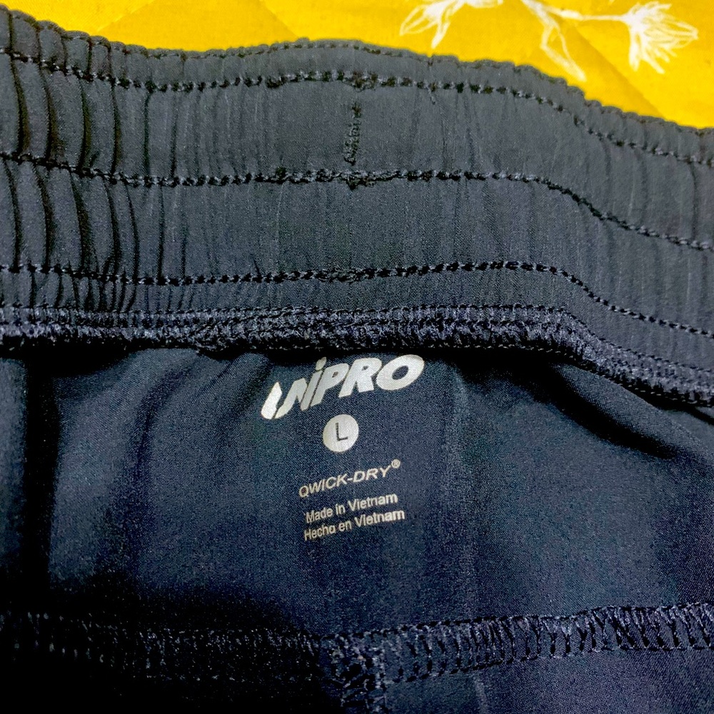 Unipro Qwick Dry Men black Drawstring Pull On Elastic Waist Cargo Shorts L - Picture 4 of 6